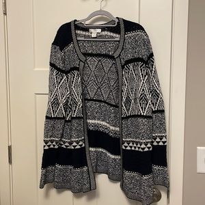 Navy and white cardigan